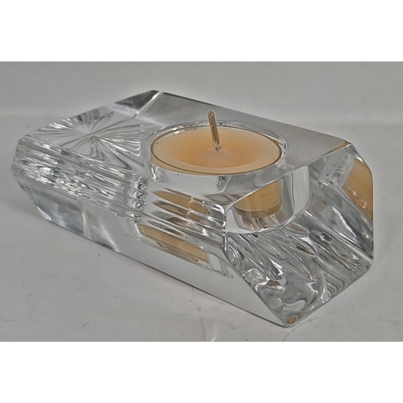 Waterford Pattern Cut Glass Crystal Tea Light Votive Candle Holder PB205 - Picture 1 of 9